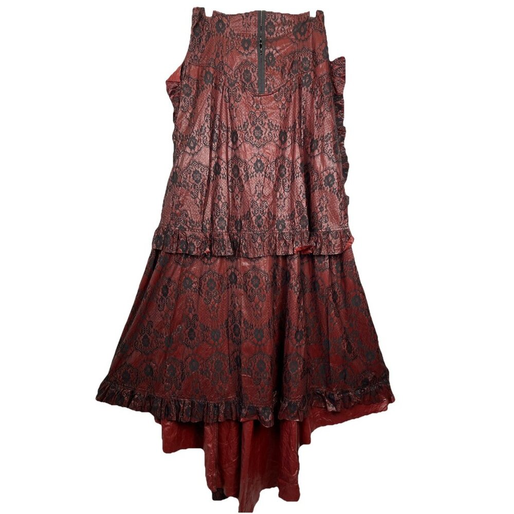 XL Vintage Lip Service Vice Bustle Skirt Snake Print Corset Steampunk Goth